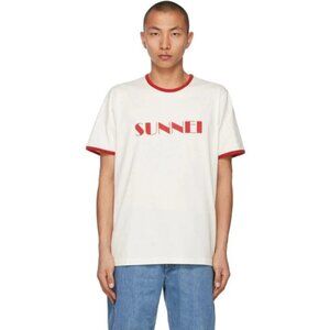 Sunnei Logo T-Shirt Size S Mens White Red $175